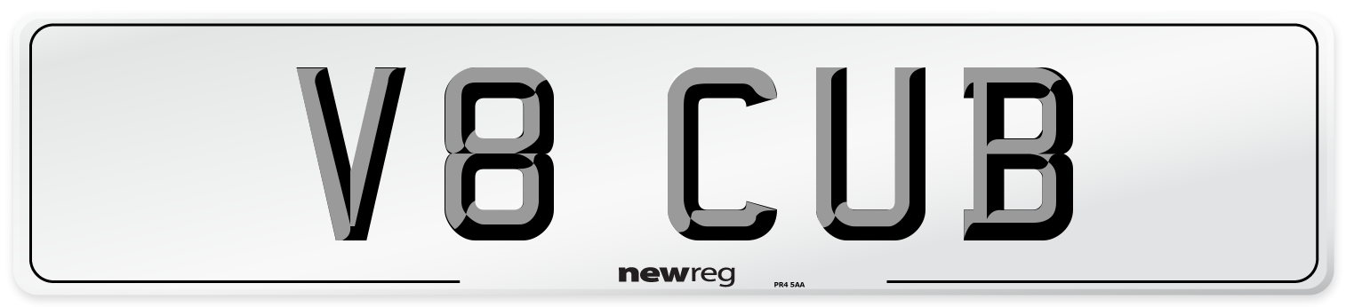 V8 CUB Number Plate from New Reg